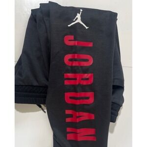 Air Jordan Joggers Boys Size L Black  Red Sweatpants  Jumpman Logo 12-13 Yrs